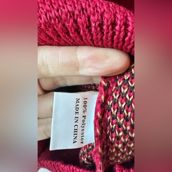 MISS SPARKLING 🆕 red Tiger sweater medium. Pit 25 - Picture 4 of 6